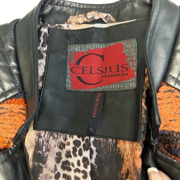 Celsius Premium Faux Leather Jacket Sz Small - Picture 7 of 13
